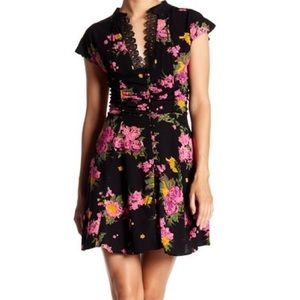 Free People | ‘Alora’ Mini Black Floral Dress